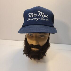 Vintage 90s Trucker Hat Mic Mac Beverage Room Screen Printed Mesh Adjustable Hat